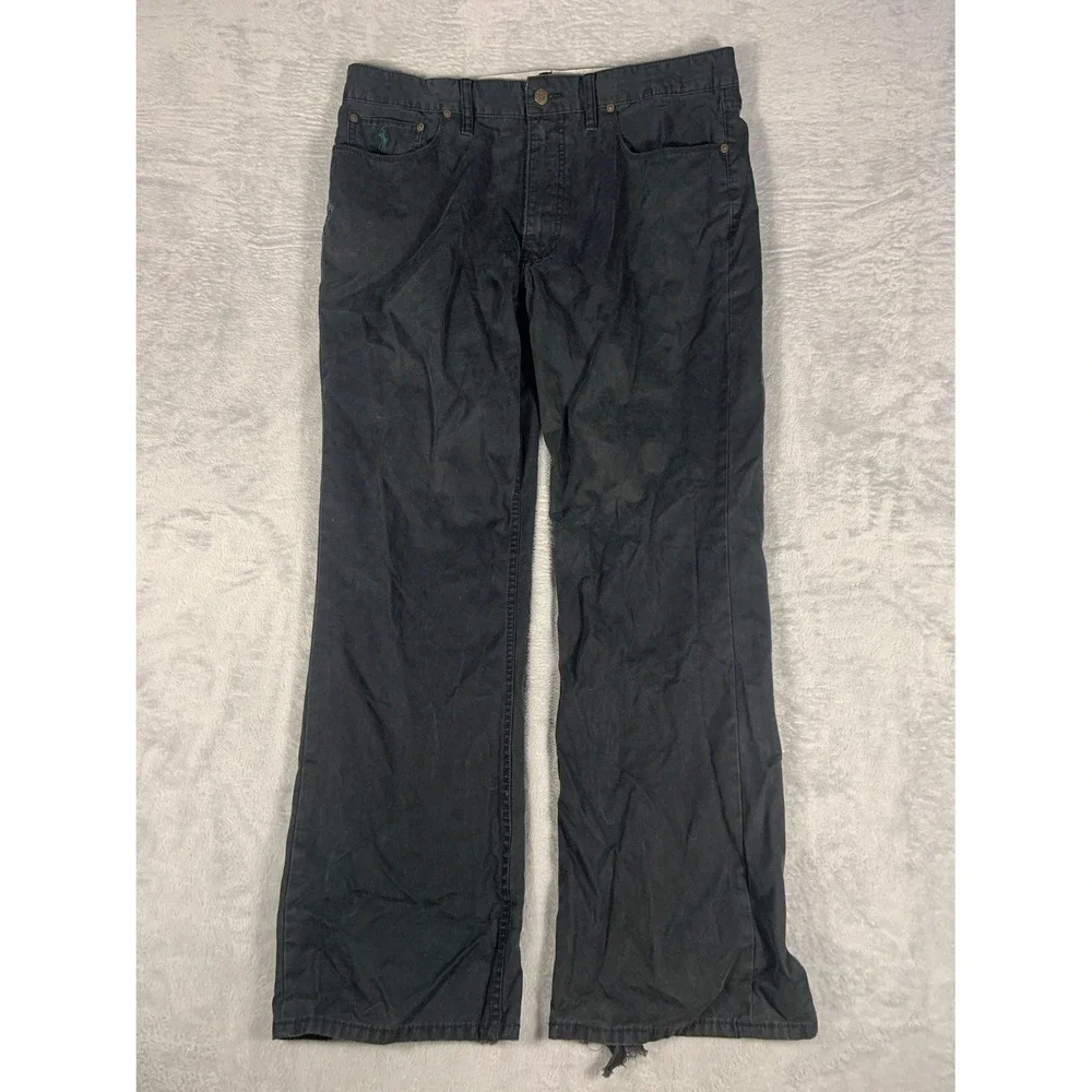 Polo Ralph Lauren Authentic Dungarees Mens Size 38 Black Canvas Dungaree Pants